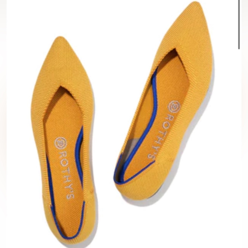 Rothy’s The Point flats in marigold size 9.5